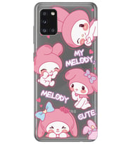 Samsung Galaxy A31 Uyumlu Melody Kuromi Desenli Şeffaf Telefon Kılıfı