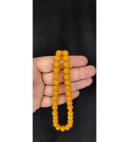 ÇUBUK KEHRİBAR TESBİH SARI RENK KÜRE KESİM T-402 (Çok Renkli)