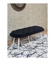 Ufo Oturak Bench - Beyaz Boyalı Sivriltme Ayak - Oturak - Bench - Puf - Yatak Ucu Pufu Siyah Renk 100 x 50 Boyut/Ebat (Çok Renkli)