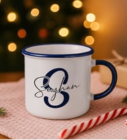 BK Gift Kişiye Özel İsimli Lacivert Emaye Kupa Bardak -5, Arkadaşa Hediye, Sevgiliye Hediye