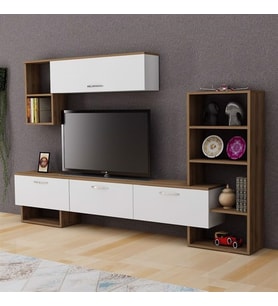 TV Ünitesi Deva Beyaz Ceviz
