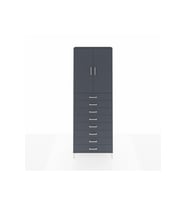 Arges Dolap 3 Raflı 8 Çekmeceli 2 Kapaklı 88x30x243 Antrasit-Antrasit