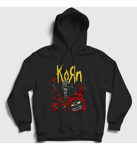 Presmono Unisex Siyah Forest Korn Kapüşonlu Sweatshirt 92038tt