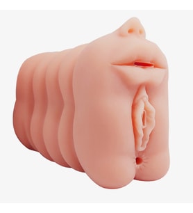 OdinsShop 3 İşlevli 3D Realistik Suni Oral Vajinal  Masturbatör
