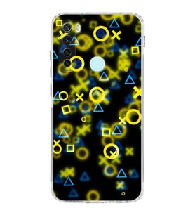 Xiaomi Redmi Note 8  Kamera Korumalı Kapak Semboller Tasarımlı Şeffaf  Kılıf