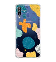 Samsung Galaxy M30  Köşe Korumalı Antişok Kapak Geometrik Şekiller Tasarımlı Şeffaf  Kılıf