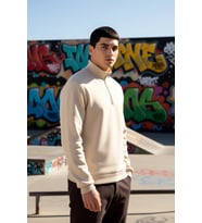 Erkek Dik Yaka Standart Kol Regular Kalıp Sweatshirt Fonksiyonel Dayanıklı Kaliteli Modern