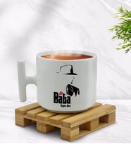 BK Gift Kişiye Özel Baba Godfather Tasarımlı T Kulplu Beyaz Middle Kupa Bardak-16