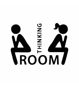 Thinking Room Wc Sticker Siyah 20x15 cm