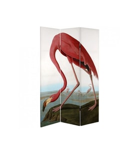 Flamingo 3 Kanatlı Oda Bölücü Çift Taraflı Kanvas Paravan
