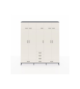Arges Gardrop 6 Raflı 6 Çekmeceli 4 Askılı 220x30x243 Antrasit-Aytaşı