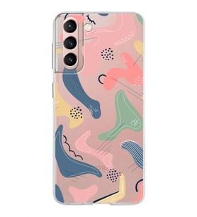 Samsung Galaxy S21 Kapak Abstract Tasarımlı Şeffaf Silikon Kılıf