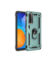 Mey İthalat® Huawei P Smart 2021 Kılıf Sofya Yüzüklü Silikon Kapak - Yeşil