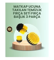 Mey İthalat® Banyo ve Mutfak İçin Matkap Ucu Temizlik Fırçası 3’lü Set