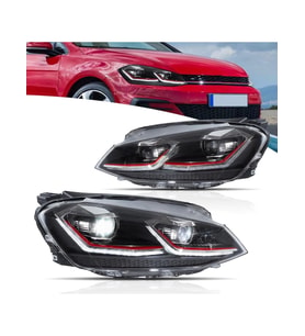 Volksvagen Golf 7 2013-2014-2015-2016 Kırmızı J Ön Far