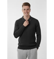 DeepSEA Erkek Beyaz Slim Fit Polo Yaka Triko Kazak - Yumuşak Dokulu Esnek ve Şık Görünüm 2605305