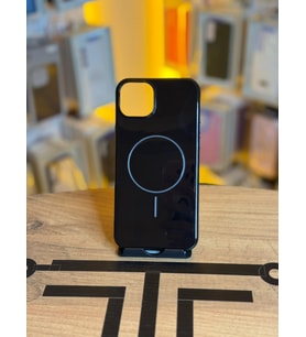 iPhone 14 Plus / 15 Plus Uyumlu İçi Kadife Magsafe Destekli Premium Silikon Kılıf (Siyah)
