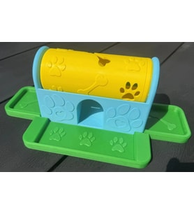 3D Baskı Köpek Ödül Mamalı Zeka Oyuncağı Döner Silindirli Ödül Dağıtıcı Sarı Mavi Yeşil