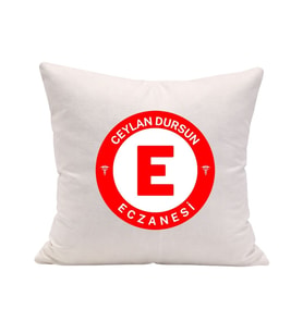Eczacılara Özel Tasarım Kırlent Kılıfı - Eczane İsmi Yazılabilir