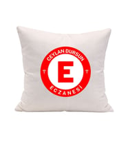 Eczacılara Özel Tasarım Kırlent Kılıfı - Eczane İsmi Yazılabilir