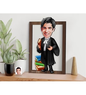 BK Gift Kişiye Özel Erkek Avukat Karikatürlü 3D Ahşap Tablo-7, Sevgiliye Hediye, Arkadaşa Hediye, Doğum Günü Hediyesi