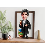 BK Gift Kişiye Özel Erkek Avukat Karikatürlü 3D Ahşap Tablo-7, Sevgiliye Hediye, Arkadaşa Hediye, Doğum Günü Hediyesi
