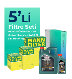 MANN Opel Zafira 1.9 Dizel Filtre Bakım Seti Castrol Motor Yağlı (2006-2010) 5 Li