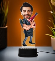 Doğum Günü Hediyesi,Sevgiliye Hediye, Kişiye Özel Fotoğraflı Kuaför Karikatür 3D Led Lamba (Beyaz)