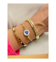 Altın Kaplama 3 lü Kombin Bileklik Seti Gold Renk Kadın Zincir Bilezik Künye Asansör Pandora