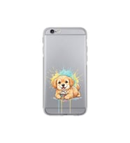 iPhone 6S Plus ile Uyumlu Splash Köpek Tasarımlı Şeffaf Silikon Kılıf