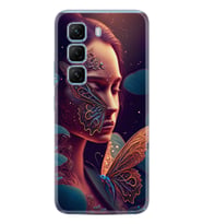 Infinix Hot 50 Pro 4G - Hot 50 4G Kılıf Boutique Baskılı Resimli Kelebek Kadın Pcode -075