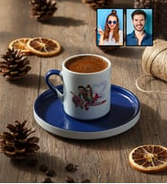 Kişiye Özel Karikatürlü Uçuyorum Aşkından Sevgiliye Hediye Türk Kahvesi Fincanı Sevgililer Günü Hediyesi