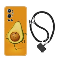 Tecno Spark 9 Pro Kılıf Resimli Boyun Askılı İpli Desenli Silikon Series Dance Avokado 1878