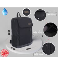 Tam Korumalı Süngerli Laptop Bölmeli Sırt Çantası 15.6' siyah