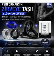 Premium Performans Seti 3'lü Silikon Penis Halkası + Ultra Esnek Halka + Kayganlaştırıcı Jel