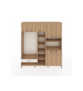 Hyperion Dolap 11 Raflı Tek Çekmeceli 7 Kapaklı 220x44x243 Çam-Çam/Aytaşı