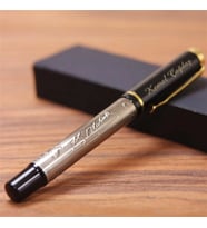 Kişiye Özel Atatürk Silüetli ve İmzalı Kabartmalı Metal Roller Kalem