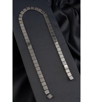 Hematit Doğal Taş Parlak Gümüş Kare Kesim 8x8x3mm Dizi [AA]