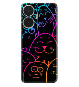 Realme C55 Kılıf Silikon Desen Özel Seri Neon Cats 1790