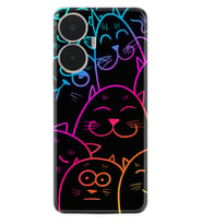 Realme C55 Kılıf Silikon Desen Özel Seri Neon Cats 1790