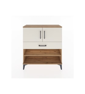 Arges Şifonyer 3 Raflı Tek Çekmeceli 2 Kapaklı 88x30x96 Çam-Aytaşı