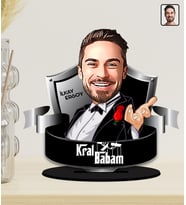 Kişiye Özel Babalar Günü Hediyesi Godfather Baba Karikatürlü Ahşap Biblo