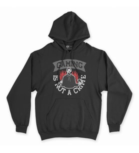 Kırmızı Gaming Is Not A Crime Siyah Kapşonlu Sweatshirt Hoddie