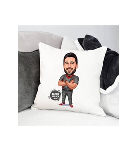 Erkek Hakem Karikatürlü Yastık