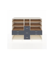Kronos Dolap 8 Raflı 7 Çekmeceli  220x59x163 Aytaşı-Çam/Antrasit