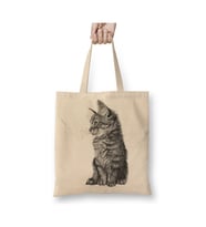 Cat Kedi Tatlı Beyaz Bez Çanta Uzun Saplı Alışveriş Çantası Plaj Çantası