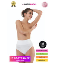 #SlipKorse Seamless Dikişsiz Karın Sıkılaştıran Şekillendirici Karın Toparlayıcı Slip Korse - 5 Adet (Beyaz)