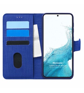 Microsonic Samsung Galaxy S22 Kılıf Fabric Book Wallet Lacivert
