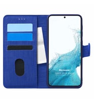 Microsonic Samsung Galaxy S22 Kılıf Fabric Book Wallet Lacivert