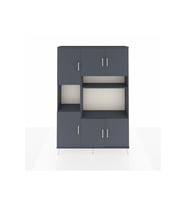 Arges Gardrop 9 Raflı 6 Kapaklı 132x30x195 Antrasit-Antrasit